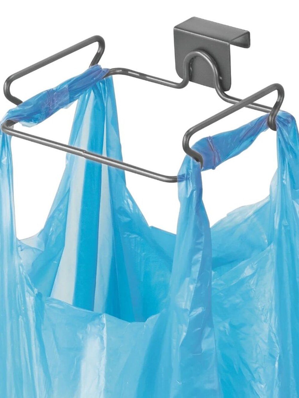 Over the Cabinet Metal Wire Small Garbage Container, Trash Bag Holder Rack for R